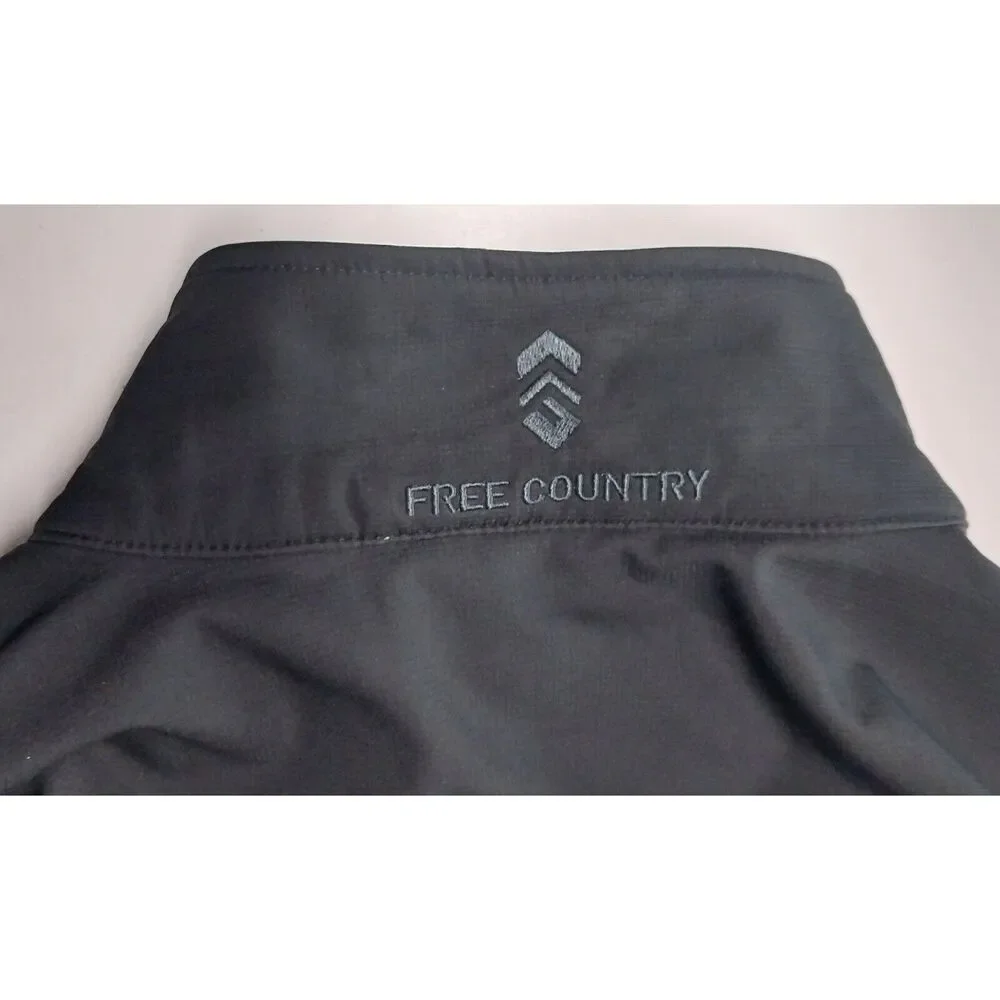Free Country Men Size Large 42-44  Black Jacket Water Resistant Active Softshell